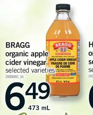 Fortinos BRAGG ORGANIC APPLE CIDER VINEGAR, 473 ML offer