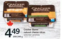 Fortinos CRACKER BARREL NATURAL CHEESE SLICES, 200-240 G offer
