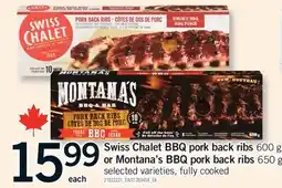 Fortinos SWISS CHALET BBQ PORK BACK RIBS, 600 G OR MONTANA'S BBQ PORK BACK RIBS, 650 G offer