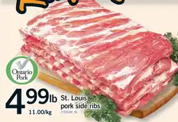Fortinos ST. LOUIS PORK SIDE RIBS, 11.00/KG KG offer