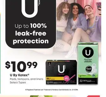 Fortinos U BY KOTEX PADS, TAMPONS, AND LINERS offer