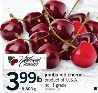 Fortinos JUMBO RED CHERRIES offer