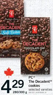 Fortinos PC THE DECADENT COOKIES, 280/300 G offer