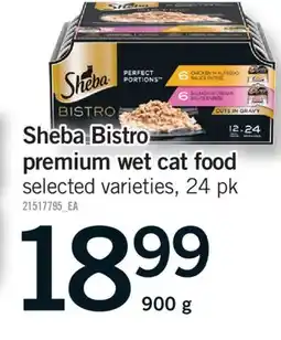 Fortinos SHEBA BISTRO PREMIUM WET CAT FOOD, 24 PK, 900 G offer