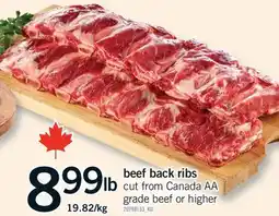 Fortinos BEEF BACK RIBS offer