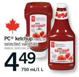 Fortinos PC KETCHUP, 750 ML/1L offer