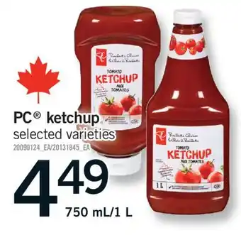 Fortinos PC KETCHUP, 750 ML/1L offer