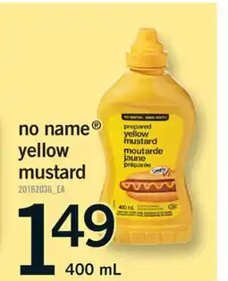 Fortinos NO NAME YELLOW MUSTARD, 400 ML offer