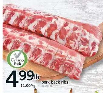 Fortinos PORK BACK RIBS offer