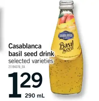 Fortinos CASABLANCA BASIL SEED DRINK, 290 ML offer