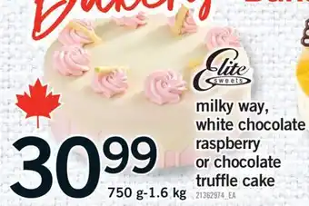 Fortinos MILKY WAY, WHITE CHOCOLATE RASPBERRY OR CHOCOLATE TRUFFLE CAKE, 750 G-1.6 KG offer