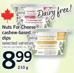 Fortinos NUTS FOR CHEESE CASHEW-BASED DIPS, 210 G offer