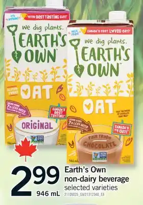 Fortinos EARTH'S OWN NON-DAIRY BEVERAGE, 946 ML offer