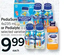 Fortinos PEDIASURE, 4X235 ML OR PEDIALYTE, 1 L offer