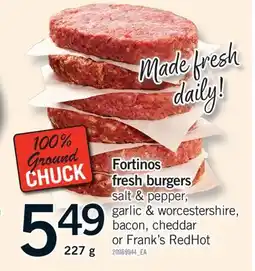 Fortinos FORTINOS FRESH BURGERS, 227 G offer