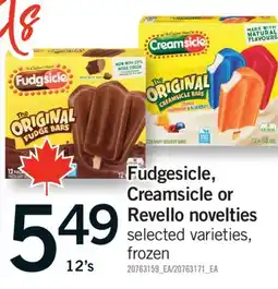 Fortinos FUDGESICLE, CREAMSICLE OR REVELLO NOVELTIES, 12'S offer