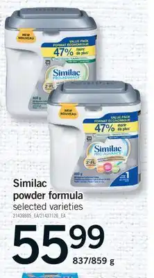 Fortinos SIMILAC POWDER FORMULA, 837/859 G offer
