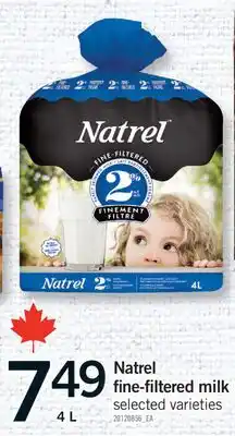 Fortinos NATREL FINE-FILTERED MILK, 4 L offer
