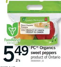 Fortinos PC ORGANICS SWEET PEPPERS, 2'S offer
