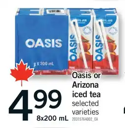 Fortinos OASIS OR ARIZONA ICED TEA, 8x200 mL offer