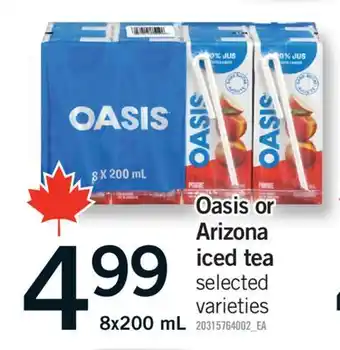 Fortinos OASIS OR ARIZONA ICED TEA, 8x200 mL offer