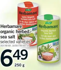 Fortinos HERBAMARE ORGANIC HERBED SEA SALT, 250 G offer