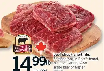 Fortinos BEEF CHUCK SHORT RIBS offer