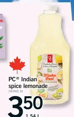 Fortinos PC INDIAN SPICE LEMONADE, 1.54 L offer