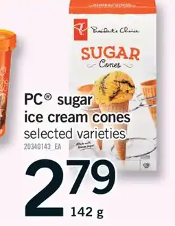 Fortinos PC SUGAR ICE CREAM CONES, 142 G offer