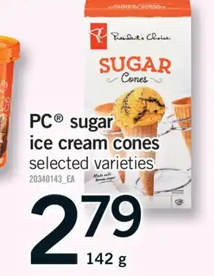 Fortinos PC SUGAR ICE CREAM CONES, 142 G offer