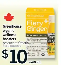 Fortinos GREENHOUSE ORGANIC WELLNESS BOOSTERS, 4x60 ML offer