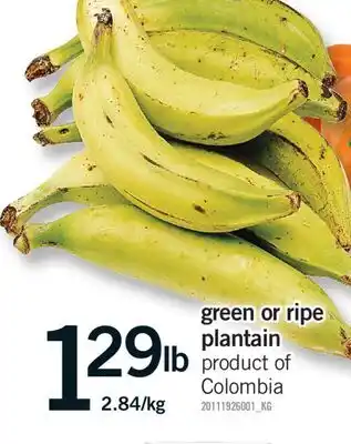 Fortinos GREEN OR RIPE PLANTAIN offer