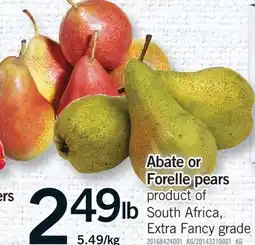 Fortinos ABATE OR FORELLE PEARS offer