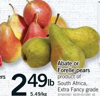 Fortinos ABATE OR FORELLE PEARS offer