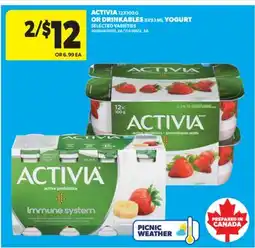 Real Canadian Superstore ACTIVIA, 12X100 G OR DRINKABLES, 8X93 ML YOGURT offer