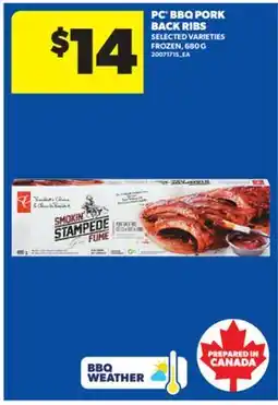 Real Canadian Superstore PC BBQ PORK BACK RIBS, 680 G offer