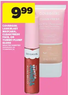 Real Canadian Superstore COVERGIRL LASH BLAST MASCARA, CLEAN FRESH FACE, OR YUMMY PLUMP offer