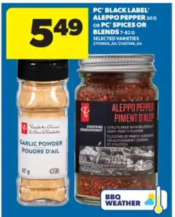 Real Canadian Superstore PC BLACK LABEL ALEPPO PEPPER 50 G OR PC SPICES OR BLENDS, 7-82 G offer