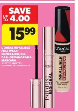 Real Canadian Superstore L' ORÉAL INFALLIBLE FULL WEAR CONCEALER, BIG DEAL OR PANORAMA MASCARA offer