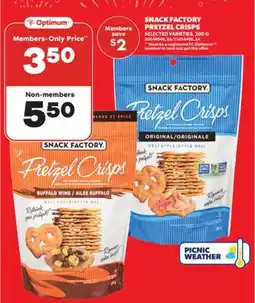 Real Canadian Superstore SNACK FACTORY PRETZEL CRISPS, 200 G offer