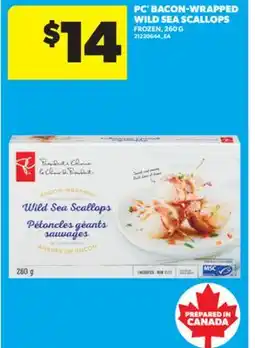 Real Canadian Superstore PC BACON-WRAPPED WILD SEA SCALLOPS, 260 G offer