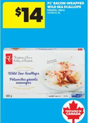 Real Canadian Superstore PC BACON-WRAPPED WILD SEA SCALLOPS, 260 G offer