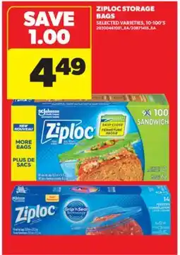 Real Canadian Superstore ZIPLOC STORAGE BAGS, 10-100'S offer