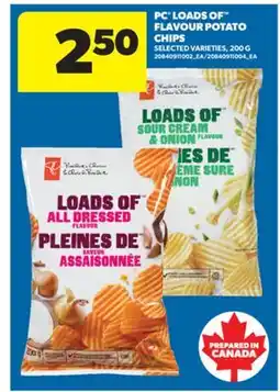 Real Canadian Superstore PC LOADS OF FLAVOUR POTATO CHIPS, 200 G offer