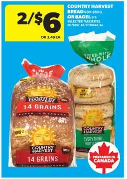 Real Canadian Superstore COUNTRY HARVEST BREAD, 600-650 G OR BAGEL, 6'S offer