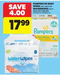 Real Canadian Superstore PAMPERS 9X BABY WIPES 336-504'S OR WATERWIPES 240'S offer