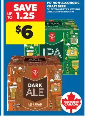 Real Canadian Superstore PC NON-ALCOHOLIC CRAFT BEER, 4X355 ML offer
