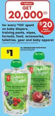 Real Canadian Superstore PC ORGANICS BABY FOOD POUCH, 128 ML offer