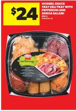 Real Canadian Superstore HORMEL SNACK TRAY WITH DELI PEPPERONI AND GENOA SALAMI, 850 G offer