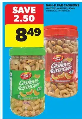 Real Canadian Superstore DAN-D PAK CASHEWS, 500 G offer